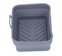 AMONIDA Cesta de Freidora de Silicona, Revestimiento Antiadherente Duradero para Freír Al Aire, Accesorios de Cocina, 20x15,5 Cm (GREY)