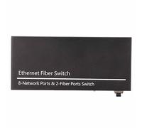 AMONIDA Conmutador de Fibra Gigabit Ethernet, Convertidor de Medios de Fibra Ethernet Puerto de Red RJ45 1 Puerto óptico 8 Puerto Eléctrico con Indicador LED para Red (Enchufe de la UE)