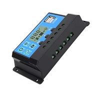 AMONIDA Controlador de Carga Solar Azul de 40 A con Pantalla LCD y Carga PWM para Uso Doméstico y RV, Material ABS, Tamaño Compacto 5,4 X 2,8 Pulgadas