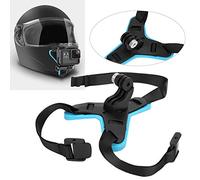 AMONIDA Correa Integrada para Casco de Motocicleta, Soporte Duradero y Fácil de Usar, Ideal para Cámara de Acción de Disparo en Primera Perspectiva (Blue)