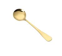 AMONIDA Cuchara Redonda Duradera con Superficie Pulida para Cereales y Pudin de Acero Inoxidable de 17 Cm de Grosor (cuchara de oro)