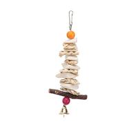 AMONIDA Cuttlebone Toys Juguete de Masticación Natural con Campana para Loros, Periquitos y Hámsteres, Seguro y No Tóxico (20 centímetros)
