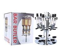 AMONIDA Dispensador de Licores de Pared para 6 Botellas, Vertedor de Licores, Bar Mayordomo con Receptáculo con Resorte para Botellas de 1 Litro, Medidor de 30 Ml para Bar en Casa