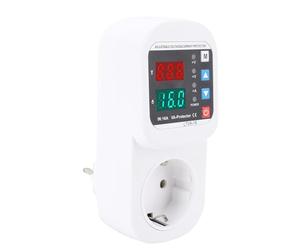 AMONIDA Dispositivo de Seguridad Ajustable con Enchufe Protector de Sobretensión para Lavadoras y Refrigeradores 1-63A (Enchufe de la UE)
