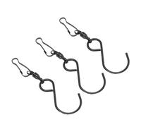 AMONIDA Durable 20 Piezas Ganchos Giratorios de Viento de Doble Clamp/Holder para Campanas de Viento Clips de Acero Inoxidable (Black)