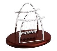 AMONIDA El Juguete Científico Newton's Cradle Balance Steel Balls Demuestra Las Leyes de la Física de Conservación para la Decoración de la Oficina en El Hogar, Plata, 7,09 X 4,33 X 5,51 Pulgadas