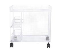 AMONIDA Estante de Cocina Móvil con Ruedas, Ruedas Giratorias con Cerradura 360, Estante de Almacenamiento para Ahorrar Espacio, Organizador de Cocina con Apertura Ampliada y Diseño Transpirable,
