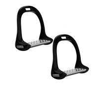 AMONIDA Estribo para Montar a Caballo, Silla de Montar de Aluminio Antideslizante para Entusiastas de la Equitación, Almohadilla Duradera de Acero Inoxidable en 5 Colores, par de 1220g (Black)