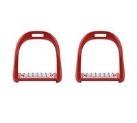 AMONIDA Estribo para Montar a Caballo, Silla de Montar de Aluminio Antideslizante para Entusiastas de la Equitación, Almohadilla Duradera de Acero Inoxidable en 5 Colores, par de 1220g (Rojo)