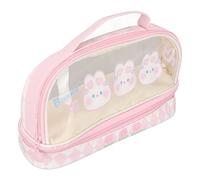 AMONIDA Estuche Escolar, Estuche Niña, 15x9,5x22,5cm Lindo Bolso para Bolígrafos De Conejo Estuche Kawaii con Asa Estojo Escolar para Almacenamiento De Papelería, Almacenamiento De Cosméticos