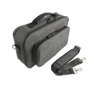 AMONIDA Estuche para Pedales de Efectos Profesionales, Tela con Acolchado de Algodón Perlado de 10 Mm, Asa de Transporte con Correa para el Hombro con Bolsillos Externos Transparentes de Malla y (S)