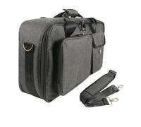 AMONIDA Estuche para Pedales de Efectos Profesionales, Tela con Acolchado de Algodón Perlado de 10 Mm, Asa de Transporte con Correa para el Hombro con Bolsillos Externos Transparentes de Malla y (L)