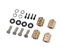 AMONIDA Extensión de Cubo Hexagonal para Rueda de Coche RC, Adaptador de Cubo Mecanizado CNC de Latón de 15 Mm, Adaptador de de Pasador de Bloqueo con Diseño de Estabilidad, Ideal para Rendimiento