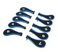 AMONIDA Funda de Cabeza para Club de Golf, Cubiertas Duraderas de Neopreno para Maderas y Hierros, Protegen Sus Palos Durante el Transporte, 10 Uds. (Blue)