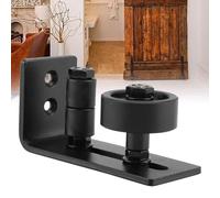 AMONIDA Guía de Puerta Resistente de Acero Negro para Puertas Corredizas de Granero con 8 Opciones de Instalación, Accesorio Duradero y Reutilizable para Uso Doméstico, 12,5 X 5,3 X 6 Cm