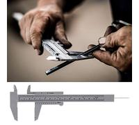 AMONIDA Herramienta de Medición de Calibrador Vernier de Escala de Doble Regla de Plástico de 150 Mm, Lectura Precisa de 0,5 Mm para Regalos Escolares y de Exposiciones, Azul (GRAY)