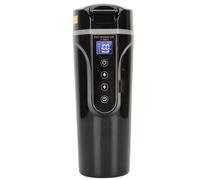 AMONIDA Hervidor Eléctrico de Viaje, Taza Calefactora Portátil para Coche de 500ml, Ebullición Rápida para té y café sobre la Marcha, Acero Inoxidable, Negro