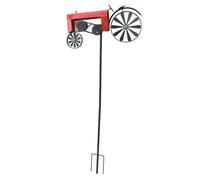 AMONIDA Hilandero de Viento de Tractor Vintage con Ruedas de Hierro, Molino de Viento Giratorio de Metal para Decoración de Jardín Al Aire Libre para Cama de Flores, Jardín Rústico de 26.8 Pulgadas