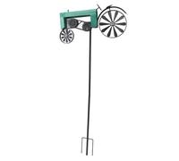 AMONIDA Hilandero de Viento de Tractor Vintage con Ruedas de Hierro, Molino de Viento Giratorio de Metal para Decoración de Jardín Al Aire Libre para Cama de Flores, Jardín Rústico de 26.8 Pulgadas