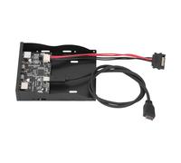 AMONIDA Hub de Panel Frontal USB 3.2 Gen2 de Alta Velocidad de 10 Gbps, 4 Puertos para Instalación de Bahía de Unidad de Disquete de PC, Carcasa de Hierro Resistente
