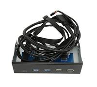AMONIDA Hub USB3.0 Multifuncional con Panel Frontal Multimedia de 5,25 Pulgadas para PC de Escritorio con 10 Gbps Tipo C y 5 Puertos (2U3+2U2+TC)