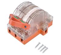 AMONIDA Interruptor de Cuchilla de Desconexión, Carcasa Transparente de Cobre Completo, Disyuntor de Doble Tiro de 3 Polos para Interruptores de Alimentación en Electrodomésticos Industriales y