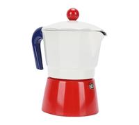 AMONIDA Italiana de Aluminio, 3 Tazas, Preparación de café para el Hogar y el Campamento, Experiencia de Preparación de café (Azul y rojo)