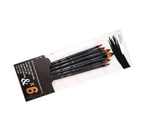 AMONIDA Juego de 6 Pinceles de Pintura Acrílica con Cerdas de Nailon Suave, Pinceles Profesionales para Pintura de Acuarela, óleo y Gouache, Artistas y Estudiantes (Lengua de Gato)
