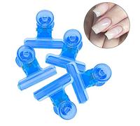 AMONIDA Juego de Clips de Extensión de Uñas, 5 Piezas de Plástico Duradero, Perfecto para Uñas Largas y Delgadas, Accesorios de Arte Acrílico de Gel, 31 Mm, Azul, Verde, Naranja, Transparente (BLUE)