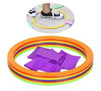 AMONIDA Juego de Entrenamiento de Anillo de Velocidad de Agilidad para Deportes de Fútbol, Baloncesto, Material de PE, Mejora la Velocidad del Pie y Tonifica los Músculos de Las