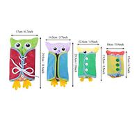 AMONIDA Juego de Juguetes de Búho de Peluche para Educación Temprana, 4 Uds., Diseño Bonito, Aprender a Vestirse, Habilidades para Niños en Edad Preescolar