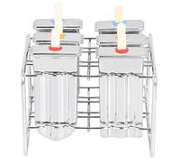 AMONIDA Juego de Moldes para Helado de Acero Inoxidable, Kit para Hacer Bricolaje para Cocina, Helado Casero Saludable, para Amigos o Niños, Acero Inoxidable 304, 6 Moldes