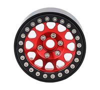 AMONIDA Juego de Neumáticos de Cubo de Rueda de Coche RC Crawler de Metal para Axial SCX10 SCX10II 90046 90047, Accesorio RC de Aleación Premium 1:10 para Excavadoras, 4 Piezas Negro y Plateado