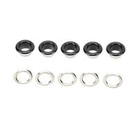 AMONIDA Juego de Ojales Redondos, 500 Unidades, para Decorar y Reparar Accesorios de Moda, Hechos de Hierro y Cobre Resistentes (Negro brillante 51118061119 (izquierda),)