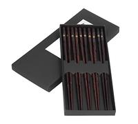 AMONIDA Juego de Palillos de Madera 5 Pares Elegantes Reutilizables para Comida Asiática en el Hogar Regalos Secoya Natural 23 Cm