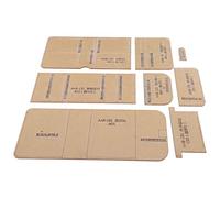 AMONIDA Juego de Plantillas de Patrón de Cuero Acrílico, Herramientas de Corte Duraderas para Carteras Cortas de Bricolaje, 8 Piezas, Acrílico Transparente, Comodidad para Manualidades