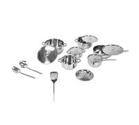 AMONIDA Juego de Utensilios de Cocina de Acero Inoxidable, Juego de Cocina, Ollas para Sopa, de Cucharas de Espátula con Diseño Duradero, Ideal para Chefs Caseros y Preparación de Comidas Diarias