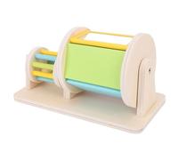 AMONIDA Juguete Sonajero de Tambor Rodante de Madera, Juguete para bebé de Desarrollo Sensorial, Infantil de 5 Colores Vibrantes con Práctica de Habilidades Motoras Finas, Ideal para Jugar Boca Abajo