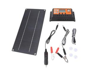 AMONIDA Kit de Panel Solar Monocristalino de 60 W, Controlador Versátil para de Coche RV, Ahorro de Energía 12 V 24 V