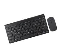 AMONIDA Kit de Ratón de Teclado Inalámbrico Inteligente, Tecla Silenciosa Compacta, Combo de Ratón Inalámbrico Portátil, Baja Potencia, Antideslizante para Oficina (Negro)