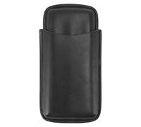AMONIDA La Caja de Almacenamiento Portátil del Cigarro de La Pitillera de Cuero para el Uso Al Aire Libre, Sostiene 3pcs, Diseño Elegante (Black)