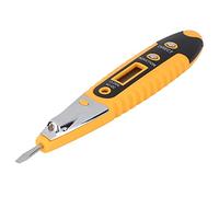 AMONIDA Lápiz de Prueba AC-2 con Lámpara de Ojo Nocturno para Detección de Corriente de 12-250 V CA/CC y Prueba de Punto de interrupción: Probador Eléctrico Seguro y Confiable (YELLOW)