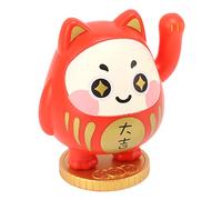AMONIDA Lindo Brazo Que Agita con Energía Solar Estatuilla de Gato de la Suerte Divertido Gato de la Fortuna para el Escritorio del Coche Hogar 3,5 Pulgadas (Rojo)