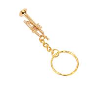 AMONIDA Llavero de Trompeta, Elegante Colgante de Instrumentos Musicales para Amantes de la Música, Decoración de Regalo de Latón Compacto