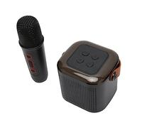 AMONIDA Máquina de Karaoke, Altavoz Bluetooth Portátil con Efecto de Luz RGB y 1 Micrófono Inalámbrico para Fiesta en Casa, Minijuego de Viaje (Black)