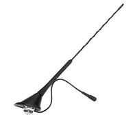 AMONIDA Mástil de Antena de 16 Pulgadas para Automóvil, Amplificador de Señal de Radio FM/Am Resistente y Resistente a los Rayos UV Apto para MK1/MK2/MK3, Negro, 1 Unidad