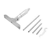 AMONIDA Micrómetro de Profundidad, Resolución 0,01 Mm (0-100mm 4 inches) | Varillas intercambiables, Amplio rango de medición, Dispositivo de bloqueo, Fácil operación, Compatible con tareas de