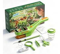 AMONIDA Microscopio Digital con Pantalla IPS de 2,4 Pulgadas para Niños | Visor de Naturaleza Portátil con 8 Luces LED, Aumento de 3 Niveles, para Exploración Al Aire Libre y Aprendizaje de Ciencias