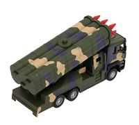 AMONIDA Modelo de Vehículo Militar de Misiles 1/50, Juguete de Coche con Cohete Extraíble de Aleación Duradera con Sonido y Luz para Niños a Partir de 6 Años, 18,3x5,7x9,5 Cm