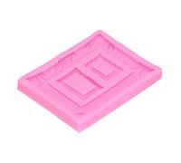 AMONIDA Molde de Silicona, Marco de Fotos Retro, Molde para Tartas con Mano de Obra Fina para Chocolate, Fondant, Dulces y Pan, Grado Alimenticio, Flexible, Duradero, Rosa (PINK)